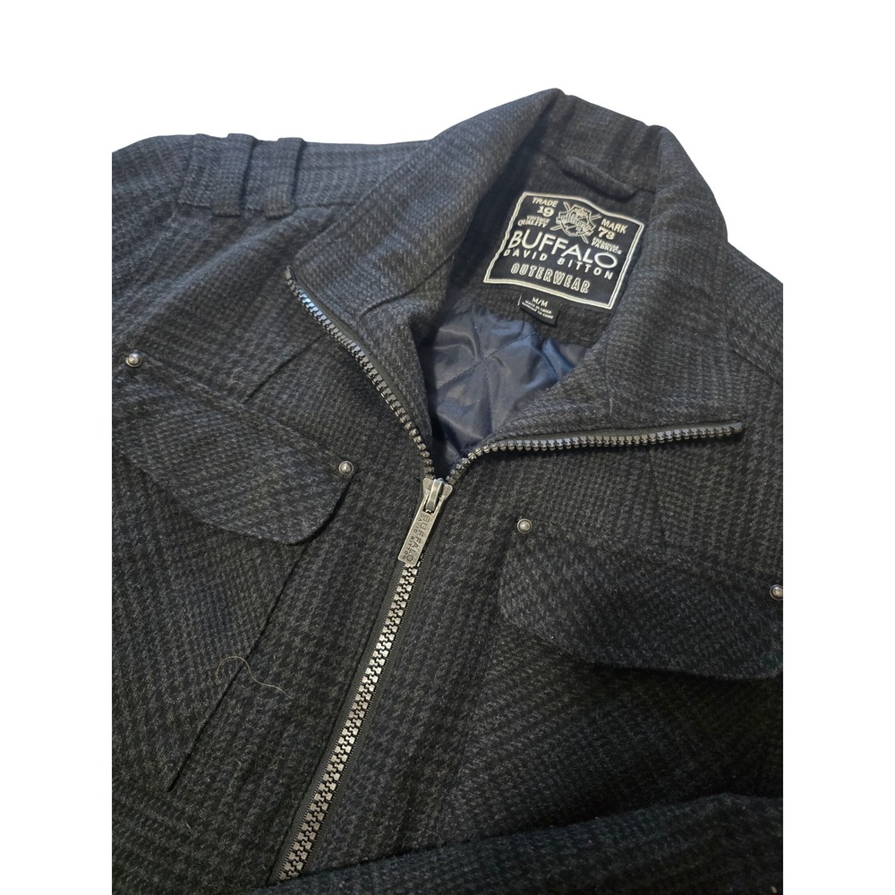 Buffalo David Bitton Outerwear Mens Glen Plaid Full Zip Jacket Size Medium EUC